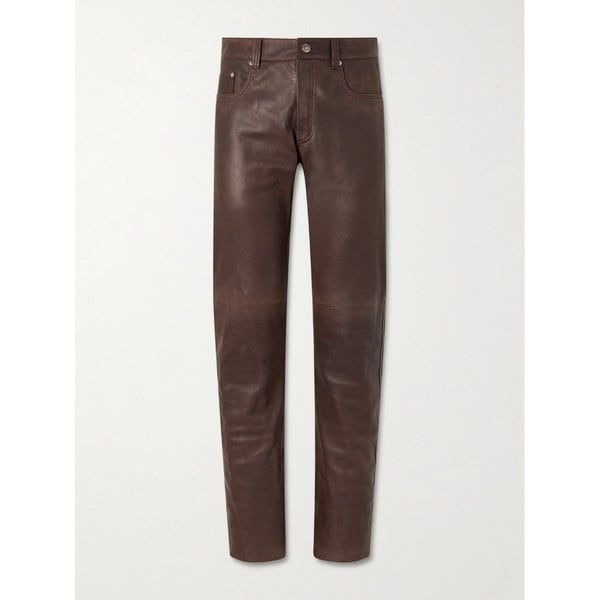 스트레이트 가죽 가죽 팬츠 46376663163057555