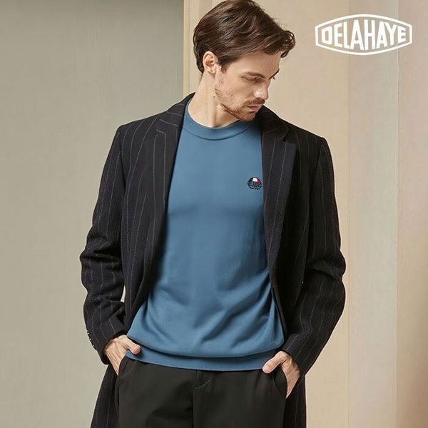 아트워크 남성 니트_블루