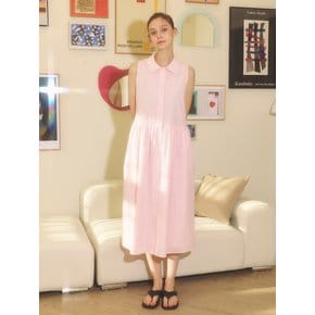 Sleeveless cotton dress_pink