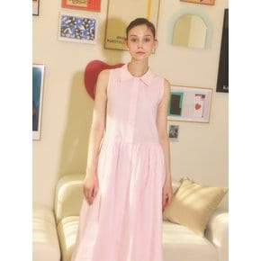 Sleeveless cotton dress_pink