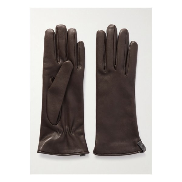 브루넬로쿠치넬리 비즈 장식 가죽 장갑 브라운 46376663162900451