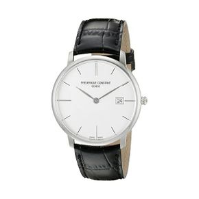 독일 프레드릭 콘스탄트 남성 시계 Frederique Constant Mens Slimline 38.4mm 블랙 레더 밴드