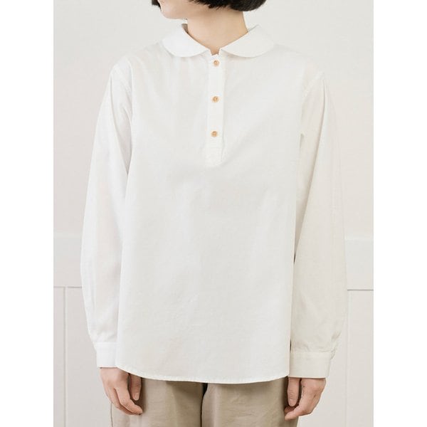 코튼 옥스포드 풀오버 셔츠 화이트