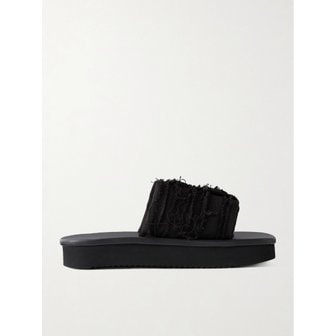 릭오웬스다크쉐도우 다크쉐도우바이릭오웬스 프레이드 데님 슬라이드 46376663162976171