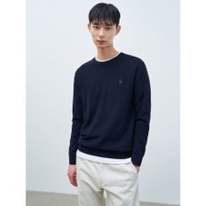 [24SS]실크 블렌드 베이직 라운드 니트  네이비 (BC4151C04R)