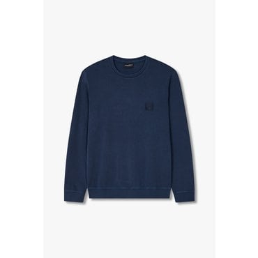EMPORIO ARMANI 남성 스퀘어 로고 패치 라운지 맨투맨 (0815136007)