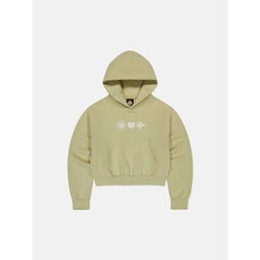 W Emoji Crop Hoodie Vanilla