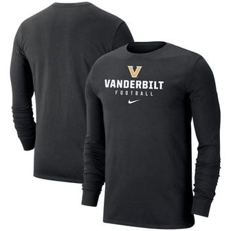 나이키 4795164 Nike Mens Black Vanderbilt Commodores Long Sleeve T-Shirt