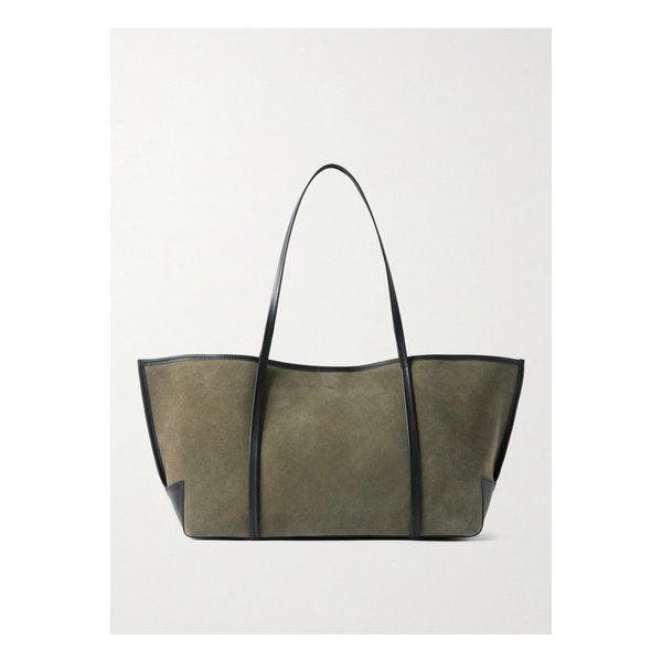세인트 아그니 바토 가죽 트리밍 스웨이드 토트 밀리터리 그린 46376663162881957