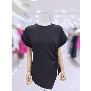 레이스 소매 언발 셔링 티셔츠 SH06TS533