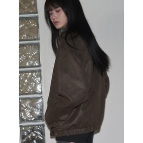 하이넥 워시드 레더 블루종 자켓 [2COLOR]