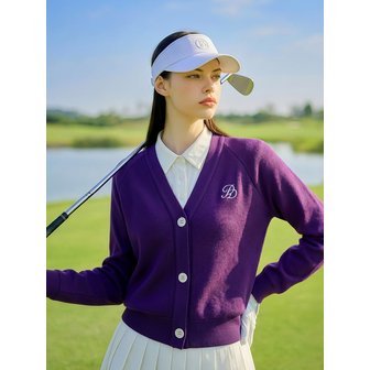 퍼디 소프트 피케이 브이넥 가디건 [퍼플]