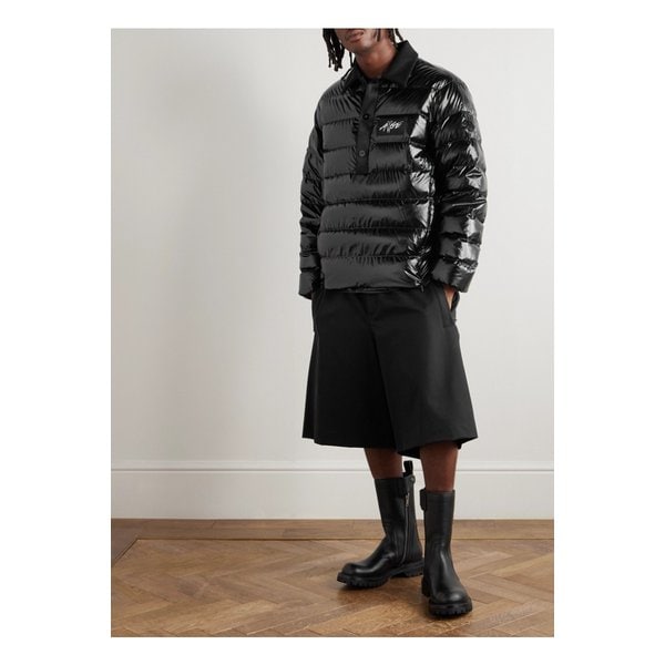 몽클레어 에이셉 라키 로고 아플리케 퀼팅 셸 다운 재킷 블랙 46376663162955582