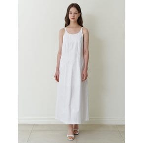 semi halter long dress - white