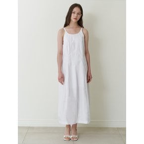 semi halter long dress - white