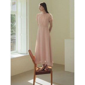 Peach Half-Sleeved Dress