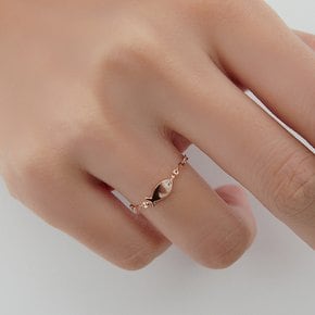 14K 18K 라피네 물고기 체인 금 반지