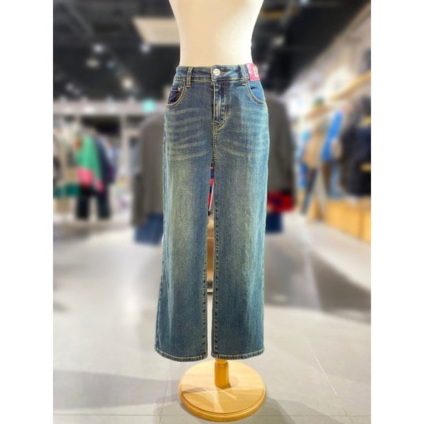 [여주점] 레더 패치 일자 데님팬 (BADPA2611)