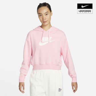 나이키 우먼스 나이키 스포츠웨어 클럽 플리스 오버사이즈 크롭 그래픽 후디 NIKE DQ5851-690