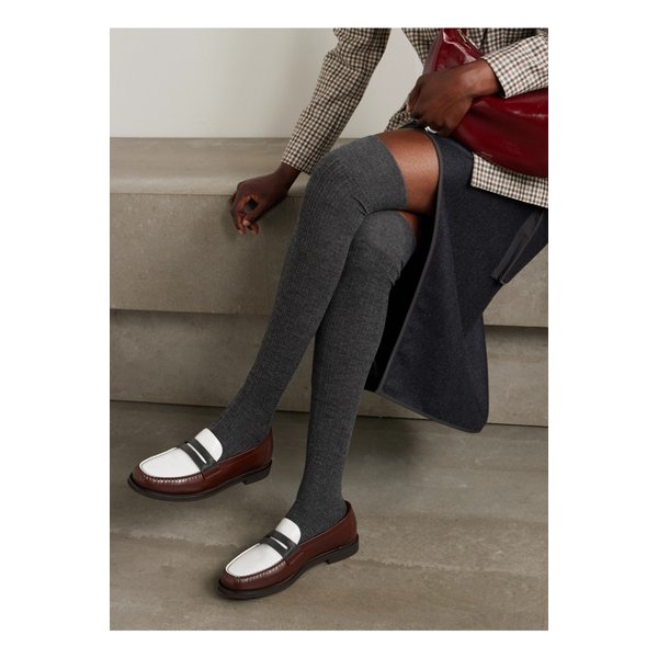 브루넬로쿠치넬리 골지 캐시미어 혼방 양말 다크 그레이 46376663162900493