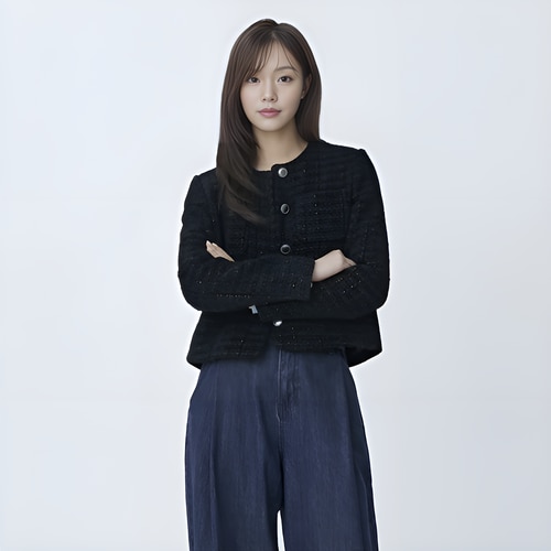 플라스틱아일랜드 라운드넥 아웃포켓 울트위드 자켓 (PR4WJ061)