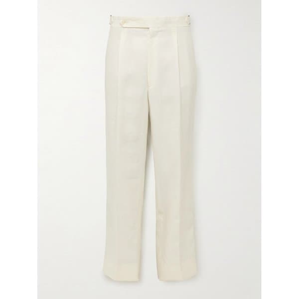 스토파 스트레이트 레그 플리츠 리넨 팬츠 46376663163000229