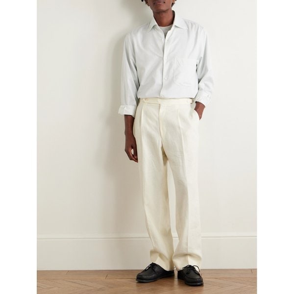 스토파 스트레이트 레그 플리츠 리넨 팬츠 46376663163000229