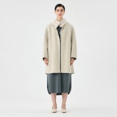 밍크 카라 울 미디 코트 OHHCMK0800