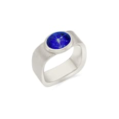 Valentine Square Ring (Blue Sapphire) - silver (1001010806)