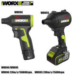 워크스 무선 전기 먼지 청소기 브러시리스 WU094 209M 8N 20V 75000RPM 최대 WU093 130000R 12V 128M