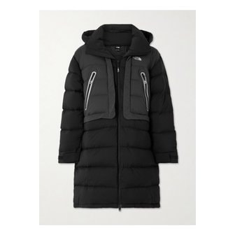 노스페이스 프린트 패널 퀼팅 셸 후드 다운 재킷 블랙 1647597343786254