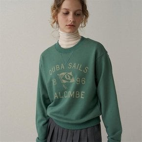 vintage print sweatshirt (green)