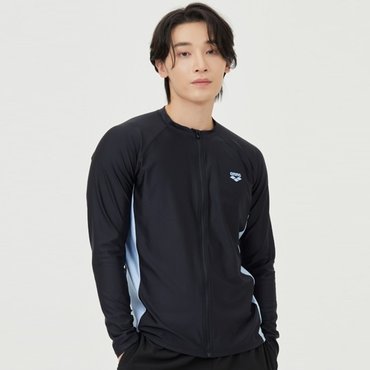 아레나 남성 레저 집업 래쉬가드 릴렉스핏 엑티브 (A4BM1RR49BLK)