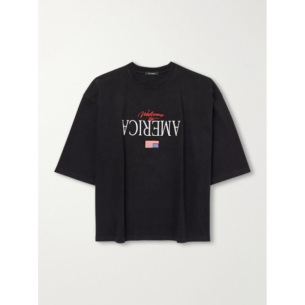 윌리 차바리아 웰컴 투 아메리카 로고 자수 코튼 저지 티셔츠 46376663162997113