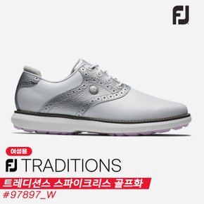 2023 풋조이 FJ 트레디션스 스파이크리스 골프화[97897/W/화이트실버퍼플][여성][10mm작게 주문]