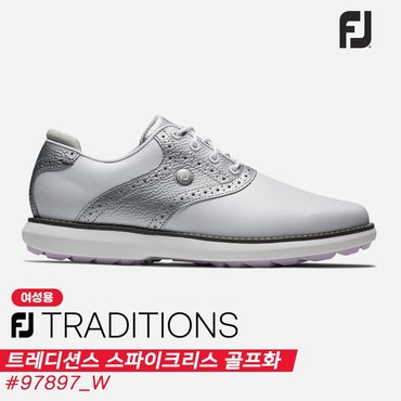 풋조이 2023 풋조이 FJ 트레디션스 스파이크리스 골프화[97897/W/화이트실버퍼플][여성][10mm작게 주문]