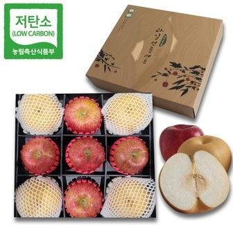  경북 영주 사과 배 혼합 선물세트 5kg (사과 5과 / 배 4과) GAP 저탄소인증 산지직송