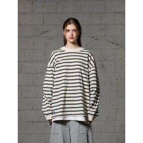 JERRY STRIPE OVERFIT LONG SLEEVE T-SHIRT - IVORY