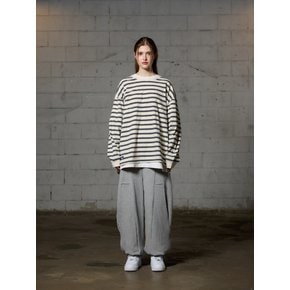 JERRY STRIPE OVERFIT LONG SLEEVE T-SHIRT - IVORY