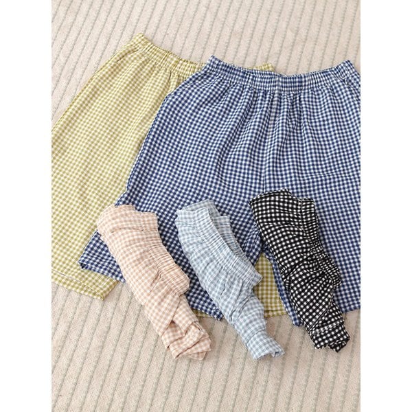 포슬 요루체크 5부 파자마바지 남여공용 여름잠옷