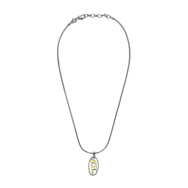 디젤 DX1421931 투톤 스테인리스 스틸 펜던트 목걸이