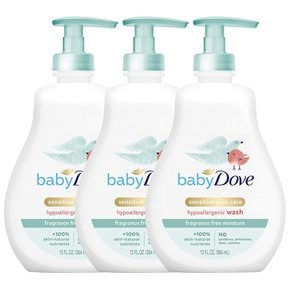 Dove 도브 베이비 센서티브 스킨 케어 바디 워시 무향 384ml 3팩