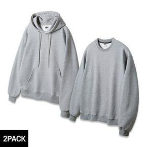 [2PACK] 앨빈클로 레귤러핏 무지 후드티/맨투맨 2종 패키지