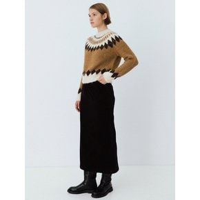 fair isle raglan knitted pullover (camel)