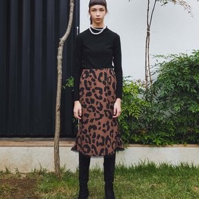 Leopard Midi Skirts_Brown