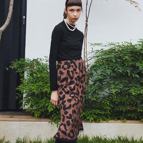 Leopard Midi Skirts_Brown