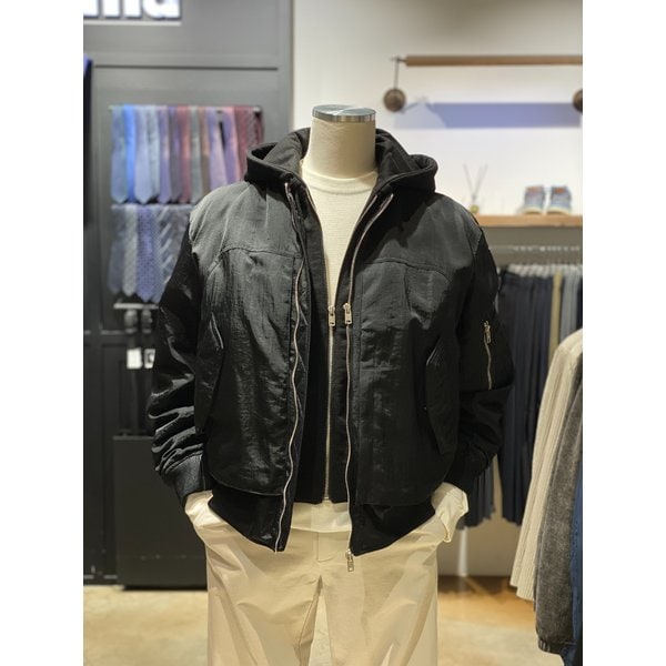 [시흥점] S/S 블랙 나일론 후드 항공점퍼 (RPEMBU01A)