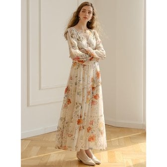 던드롭 DD_Pastoral style floral layered dress