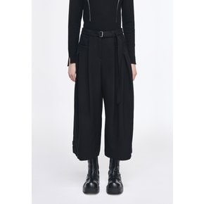 송지오 크로스턱 크롭 와이드 팬츠