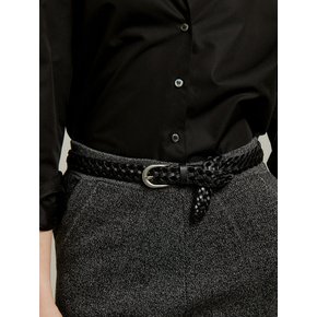 twist leather black belt